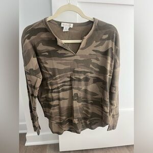 Military V Neck Blouse